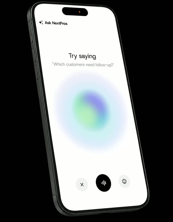 NextPros voice assistant phone screen