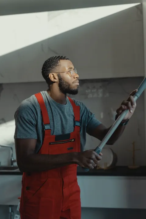 Pro on a ladder