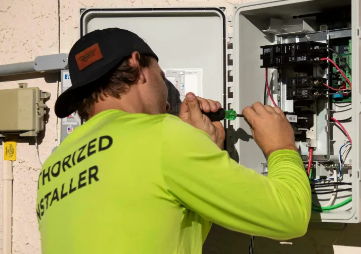 HVAC engineer on rooftop unit